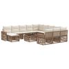 vidaXL Set Divano da Giardino 13 pcs Beige e Bianco Crema polyrattan