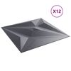 vidaXL Pannelli Murali 12 pz Grigi 50x50 cm XPS 3 m&sup2; Stella