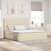 vidaXL Letto con contenitore e materasso Crema 160 x 200 cm Poliestere