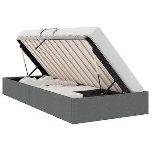 vidaXL Letto con Contenitore Grigio Scuro 100 x 190 cm Tessuto