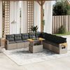 vidaXL Set Divani da Giardino 11 pz con Cuscini in Polyrattan Grigio