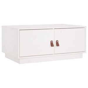 vidaXL Tavolino da Salotto Bianco 80x50x35cm in Legno Massello di Pino