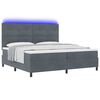 vidaXL Letto a Sorgente LED Grigio scuro 200 x 200 cm Velluto