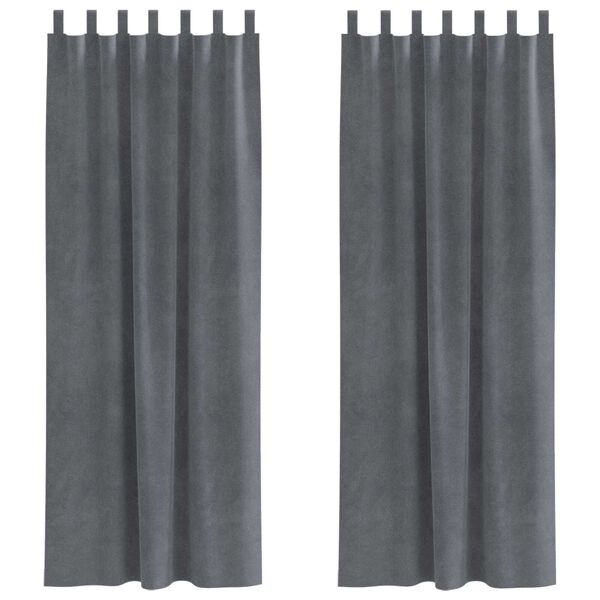 vidaXL Tende oscuranti 2 pcs Grigio chiaro 140 x 245 cm Velluto