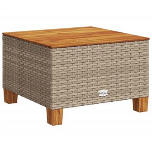vidaXL Tavolo da Giardino Beige 55x55x36 cm Polyrattan e Legno Acacia