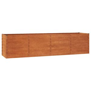vidaXL Letto Rialzato da Giardino Ruggine 320x80x77 cm Acciaio Corten