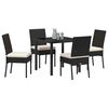 vidaXL Set da Pranzo per Giardino 5 pcs Nero