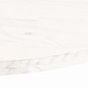 vidaXL Piano Tavolo Bianco 100x50x2,5 cm Legno Massello di Pino Ovale