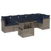 vidaXL Set Divani da Giardino 7 pz con Cuscini Grigio in Polyrattan