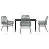 vidaXL Set da Pranzo per Giardino con cuscino 5 pcs Grigio polyrattan