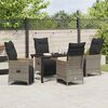 vidaXL Set da Pranzo per Giardino con cuscino 5 pcs Grigio polyrattan