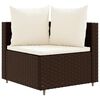 vidaXL Set Divani da Giardino 10pz con Cuscini in Polyrattan Marrone