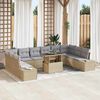 vidaXL Set Divano da Giardino 11 pcs Beige Poly Rattan