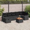 vidaXL Set Divano da Giardino con cuscino 8 pcs Nero Poly Rattan