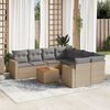 vidaXL Set Divano da Giardino 9 pz con Cuscini Beige Misto Polyrattan
