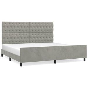 vidaXL Giroletto senza Materasso Grigio Chiaro 200x200 cm Velluto