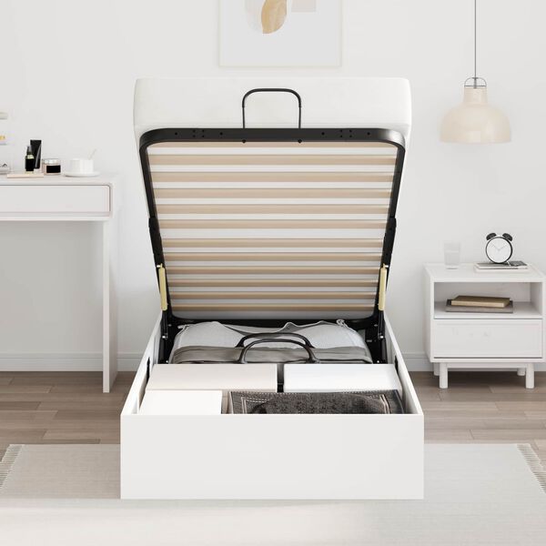 vidaXL Letto ottomano Bianco 193 x 120 x 25 cm Truciolare