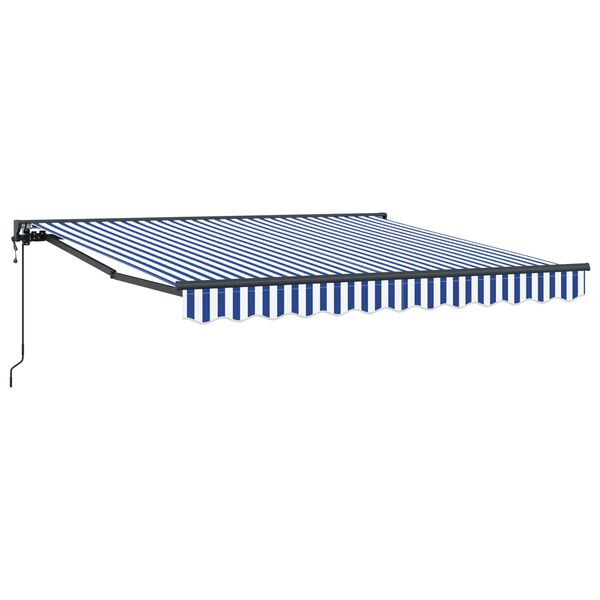 vidaXL Tenda Retrattile Blu e Bianco 300 x 250 cm Alluminio e Tessuto