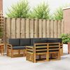 vidaXL Set divani 7 pcs Naturale e Antracite Legno di Acacia Massello