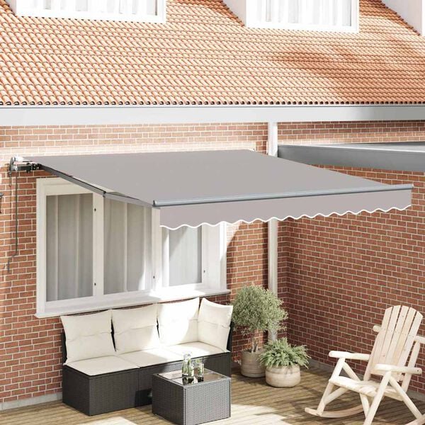 vidaXL Tenda Retrattile Grigio chiaro 300 x 250 cm Tessuto e Alluminio