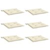 vidaXL Cuscini per Sedia 6 pz Crema 50x50x4 cm in Tessuto Oxford