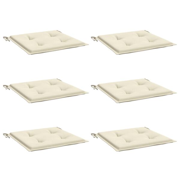 vidaXL Cuscini per Sedia 6 pz Crema 50x50x4 cm in Tessuto Oxford