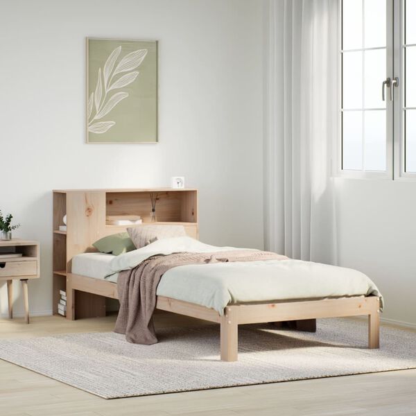 vidaXL Letto Libreria senza Materasso 90x190 cm Legno Massello Pino