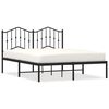 vidaXL Giroletto con Testiera in Metallo Nero 135x190 cm