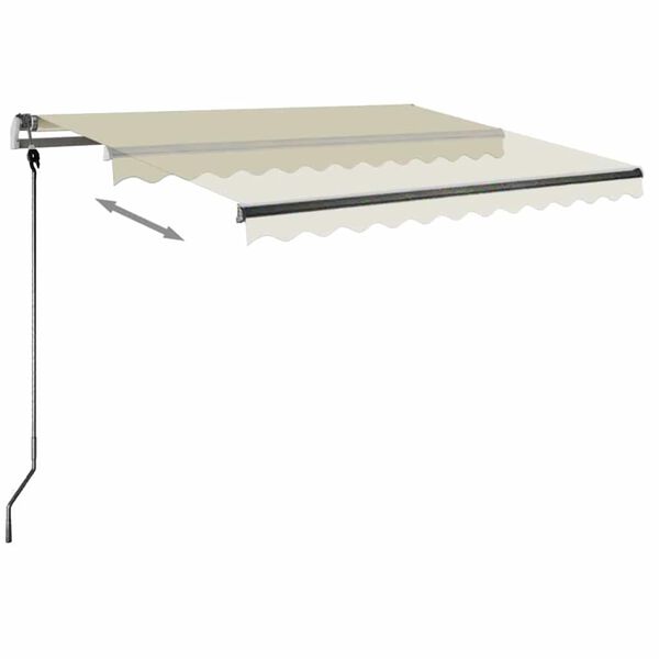 vidaXL Tenda da Sole Retrattile Manuale con LED 350x250 cm Crema