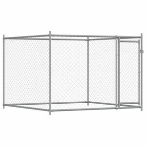 vidaXL Gabbia per Cani con Porta Grigia 2x2x1,5 m in Acciaio Zincato