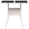 vidaXL Tavolo Giardino con Piano Vetro Bianco 80x80x75 cm Polyrattan