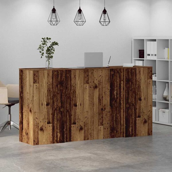 vidaXL Banco Reception Legno Vecchio 200x50x103,5 cm Legno Multistrato