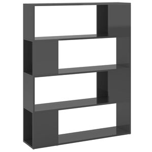 vidaXL Libreria/Divisorio Grigio Lucido 100x24x124 cm