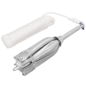 vidaXL Ancora Pieghevole con Corda Argento 12 kg Ghisa Zincata a Caldo