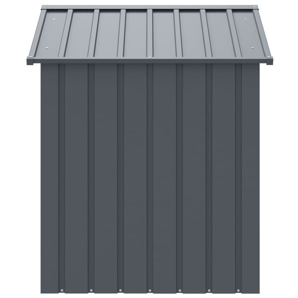 vidaXL Casetta Cani con Tetto Antracite 117x103x123 cm Acciaio Zincato
