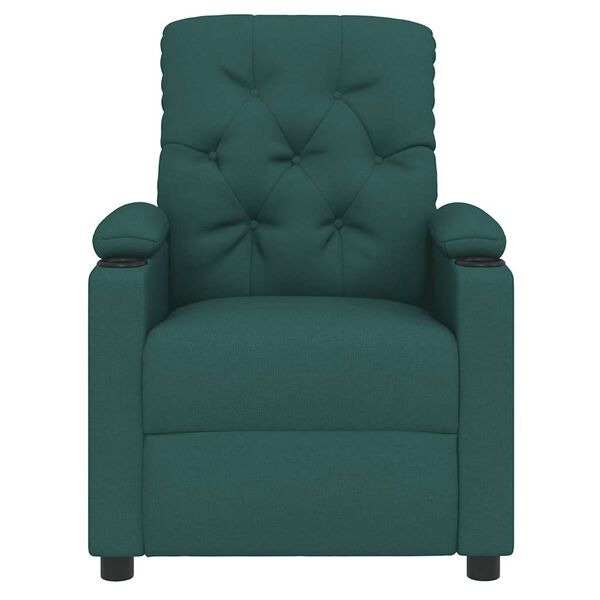 vidaXL Poltrona Reclinabile in Tessuto Verde Scuro