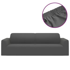 vidaXL Fodera Elasticizzata Divano 3 Posti Jersey Poliestere Antracite