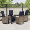 vidaXL Set di tavolo e sedie con cuscino 5 pcs Grigio Rattan in PE