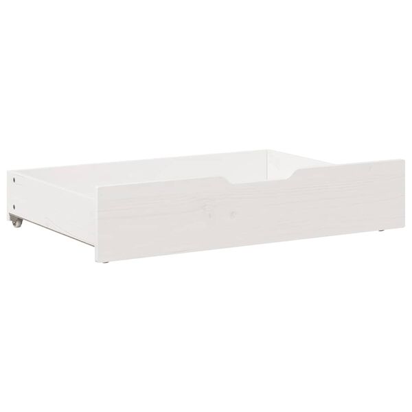 vidaXL Cassettoni da Letto 2 pz Bianchi 80x55x17 cm in Legno di Pino