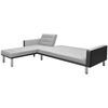 vidaXL Divano Letto Angolare in Tessuto 218x155x69 cm Nero e Grigio