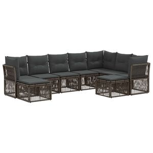 vidaXL Set Divano da Giardino 9 pz Grigio polyrattan