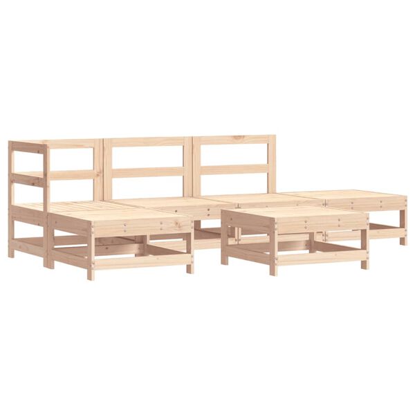 vidaXL Set Divani da Giardino 6 pz con Cuscini in Legno Massello
