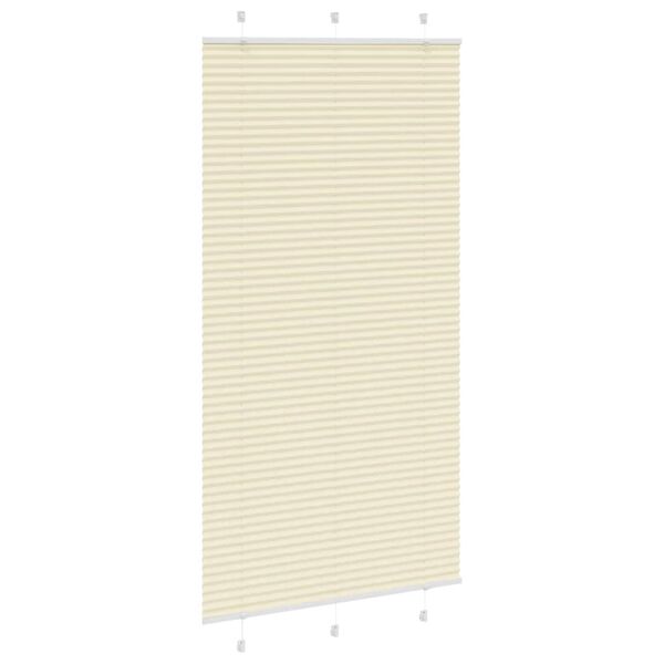 vidaXL Tenda Plissettata Crema 110x200 cm Larghezza Tessuto 109,4 cm