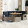 vidaXL Set Divano da Giardino 6 pz con Cuscini Grigio in Polyrattan