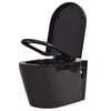 vidaXL WC Sospeso in Ceramica Nera