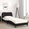 vidaXL Letto con Materasso Hvar Nero 90x190 cm in Similpelle