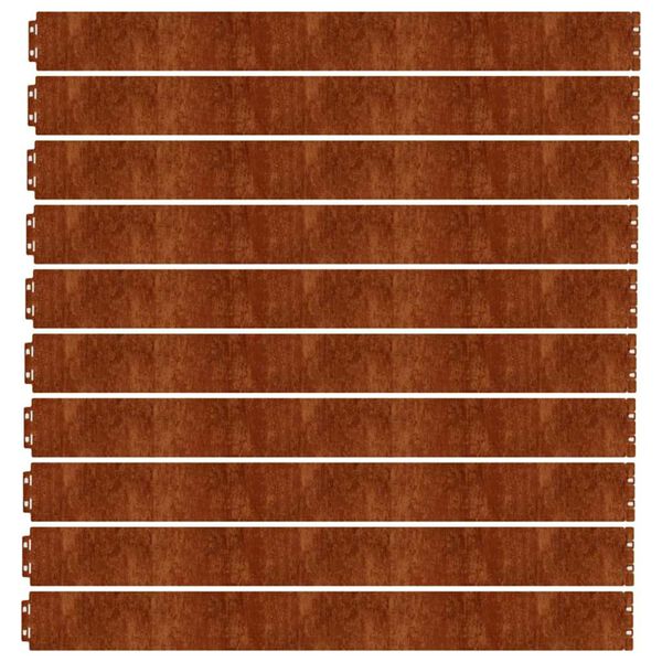 vidaXL Bordure per Prato 10 pz 10x103 cm Flessibili in Acciaio Corten