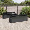 vidaXL Set Divano da Giardino con cuscino 9 pcs Nero Poly Rattan