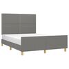 vidaXL Giroletto senza Materasso Grigio Scuro 140x190 cm Tessuto
