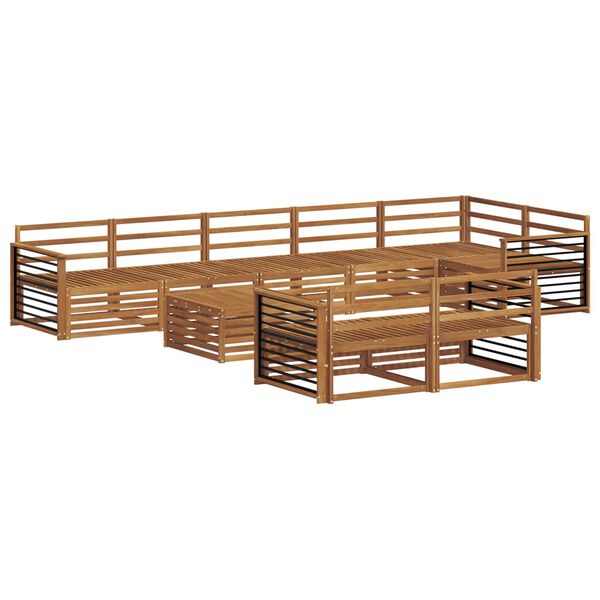 vidaXL Set di divani da esterno 9 pcs Naturale